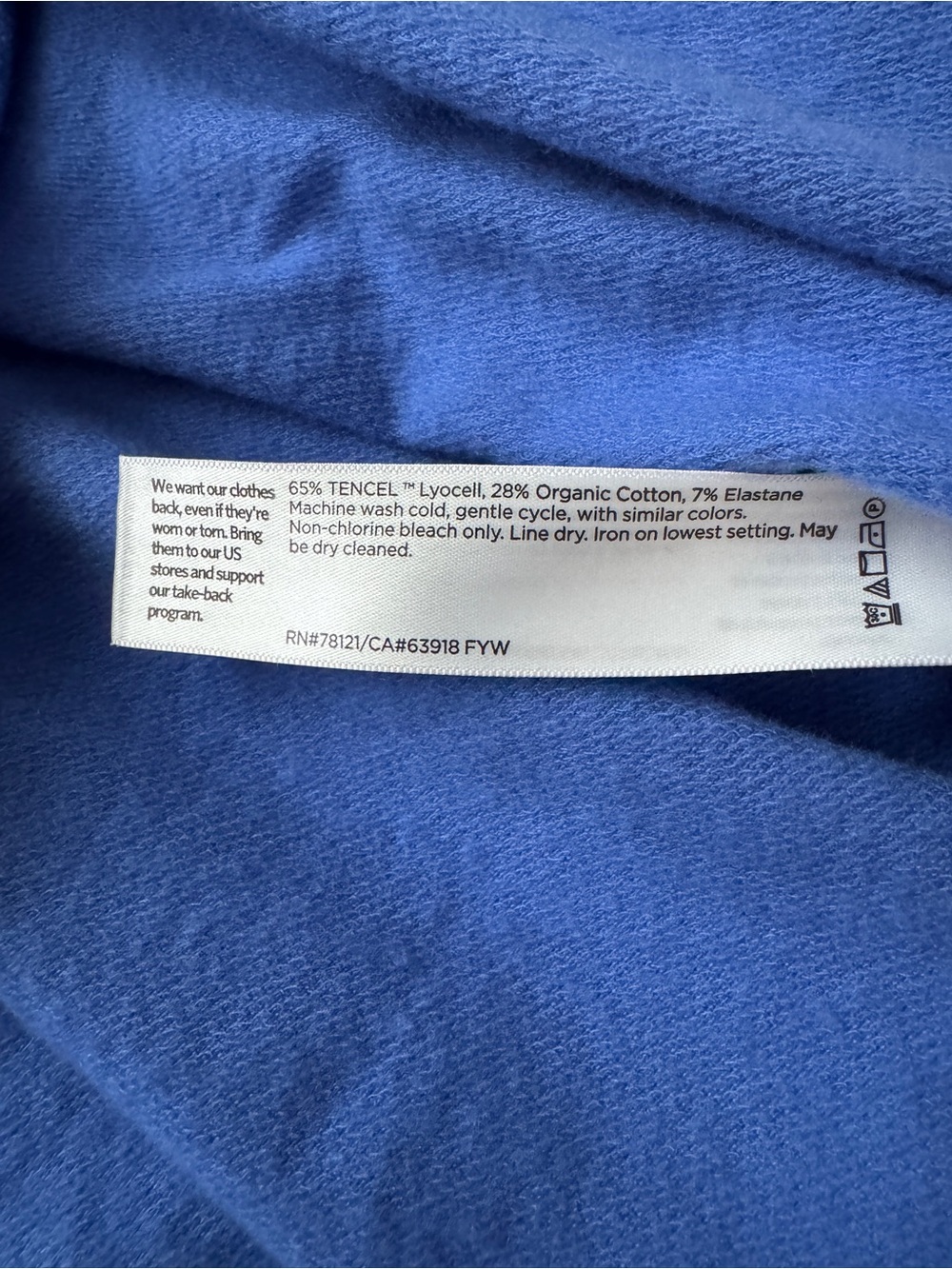 NWT Eileen Fisher Funnel Neck Tunic Blue Star XXS - Picture 6 of 6